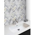 Arabescato Gold Honed Marble 28cm x 30.5cm Herringbone Mosaic Tile