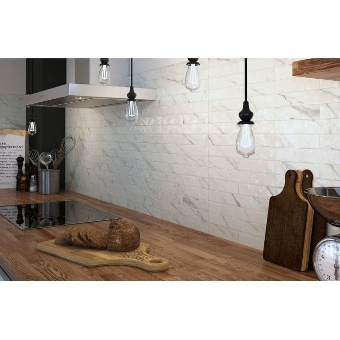 Architect Carrara White 5cm x 20 cm Wall Tile