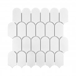 Arcs Daisy White 28.8cm x 29.7cm (4.5cm x 8.6cm) Mosaic Tile