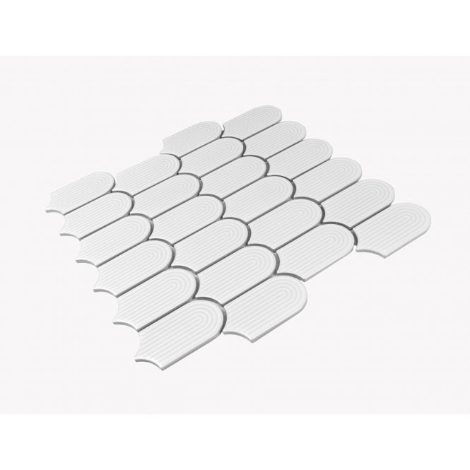 Arcs Daisy White 28.8cm x 29.7cm (4.5cm x 8.6cm) Mosaic Tile