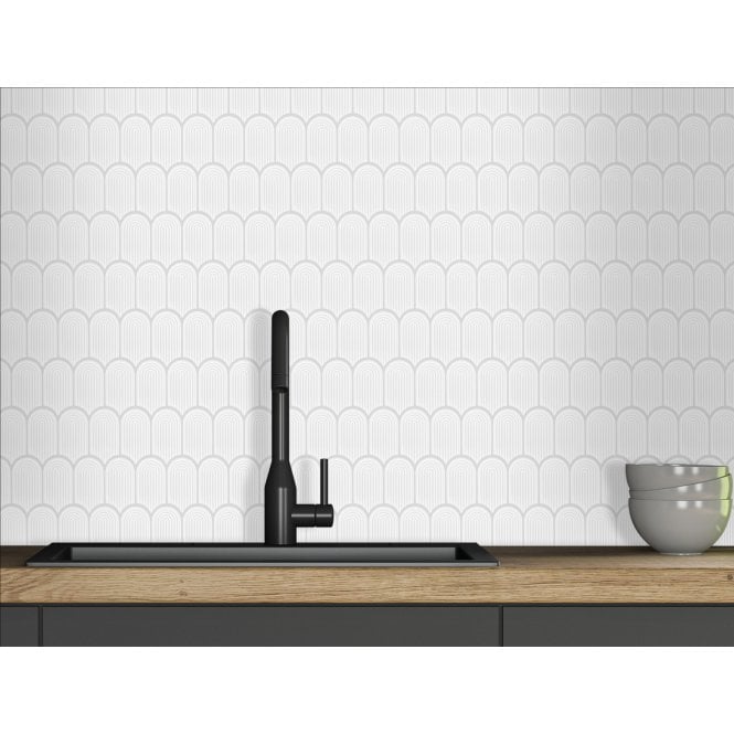 Arcs Daisy White 28.8cm x 29.7cm (4.5cm x 8.6cm) Mosaic Tile