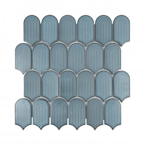Arcs Palace Green 28.8cm x 29.7cm (4.5cm x 8.6cm) Mosaic Tile