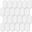 Arcs Plain Glossy White 29.7cm x 28.8cm (4.5cm x 8.6cm) Mosaic Tile
