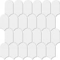 Arcs Plain Glossy White 29.7cm x 28.8cm (4.5cm x 8.6cm) Mosaic Tile
