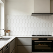 Arcs Plain Glossy White 29.7cm x 28.8cm (4.5cm x 8.6cm) Mosaic Tile