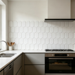 Arcs Plain Glossy White 29.7cm x 28.8cm (4.5cm x 8.6cm) Mosaic Tile