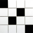 Arctic 73 Black and White High Gloss 30cm x 30cm (7.2cm x 7.2cm) Mosaic Tile