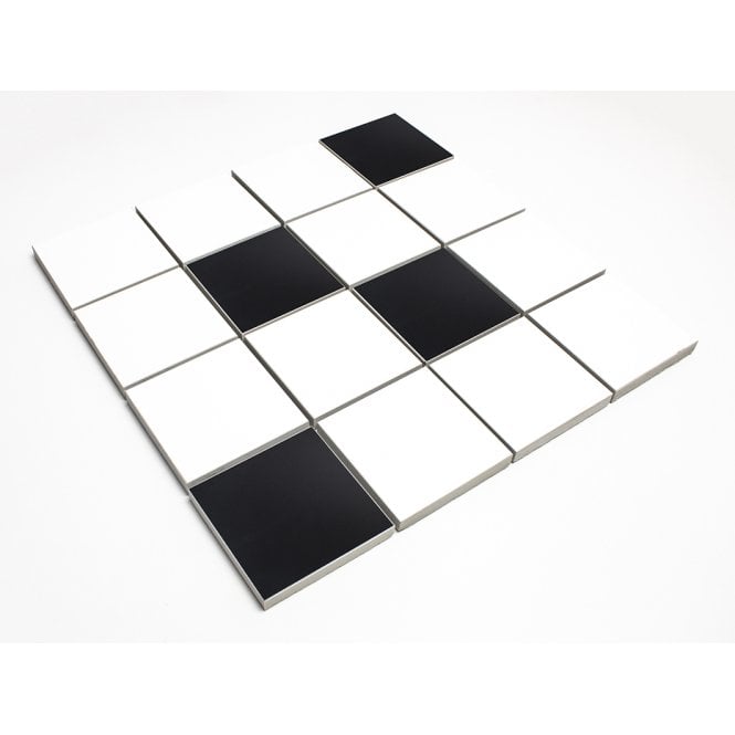 Arctic 73 Black and White High Gloss 30cm x 30cm (7.2cm x 7.2cm) Mosaic Tile