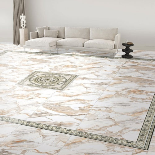 Arianna Gold 80cm x 80cm Decor Floor Tile