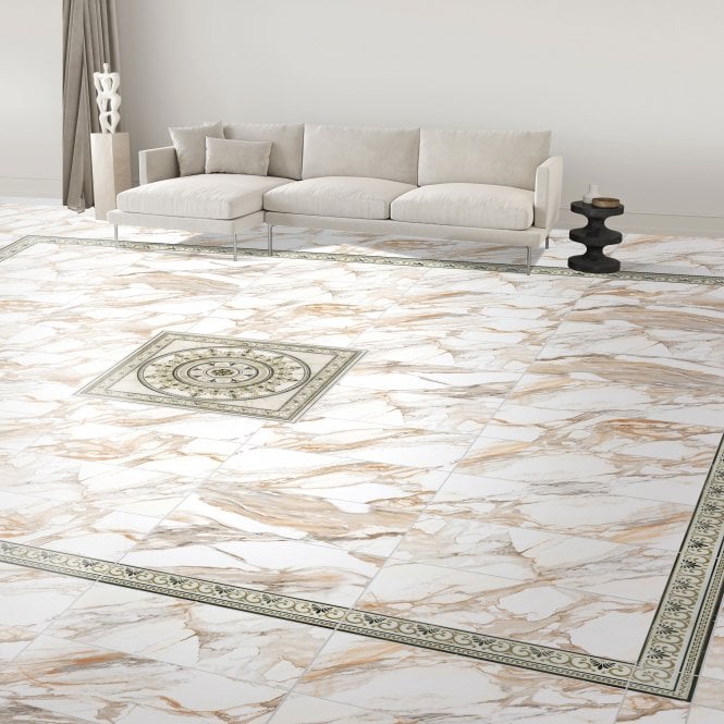 Arianna Gold 80cm x 80cm Decor Floor Tile