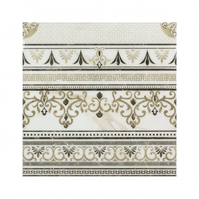 Arianna Gold Edge 60cm x 60cm Decor Wall Tile