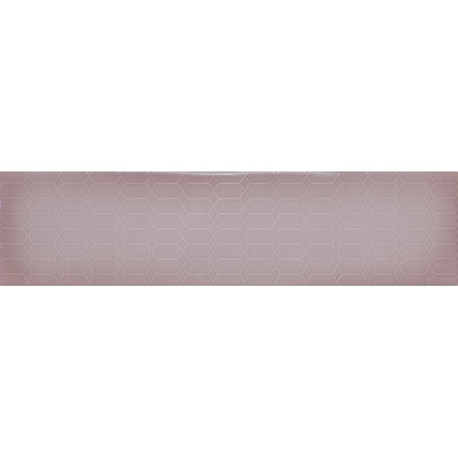 Arnold Pink Decor Gloss 10cm x 40cm Wall Tile