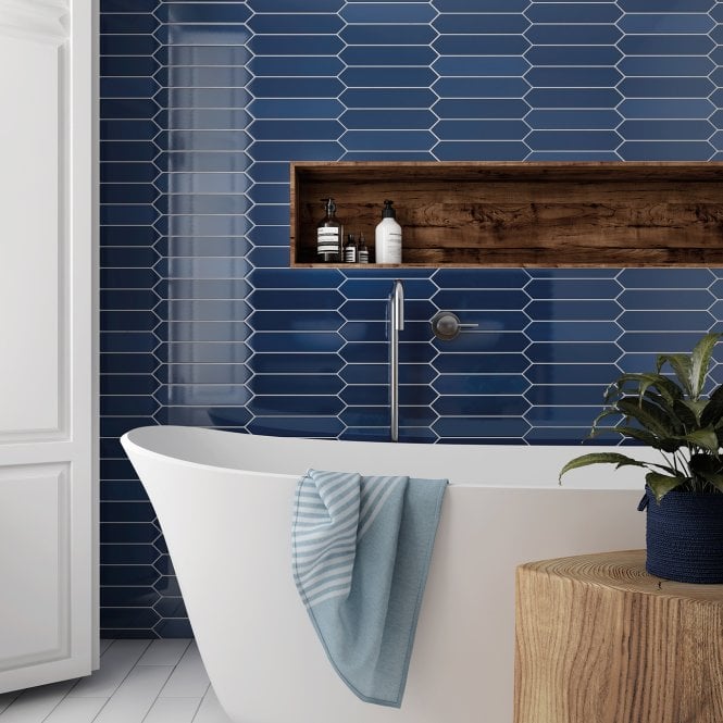 Equipe Arrow Blue 5cm x 25cm Wall Tile