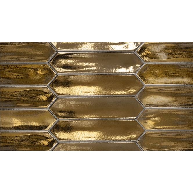 Equipe Arrow Lanse Gold 5cm x 25cm Wall Tile