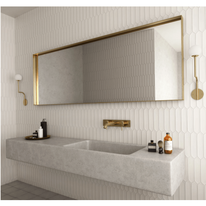 Equipe Arrow Lanse White 5cm x 25cm Wall Tile