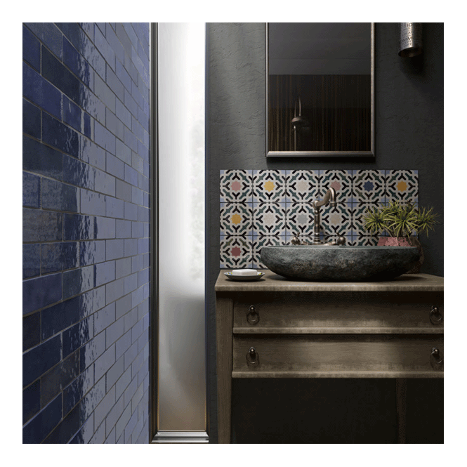 Equipe Artesano Colonial Blue 6.5cm x 20cm Wall Tile