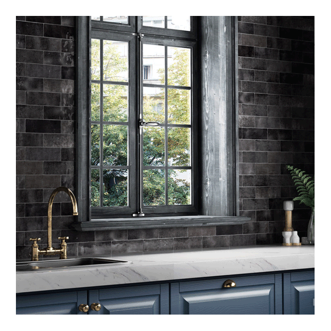Equipe Artesano Graphite 6.5cm x 20cm Wall Tile
