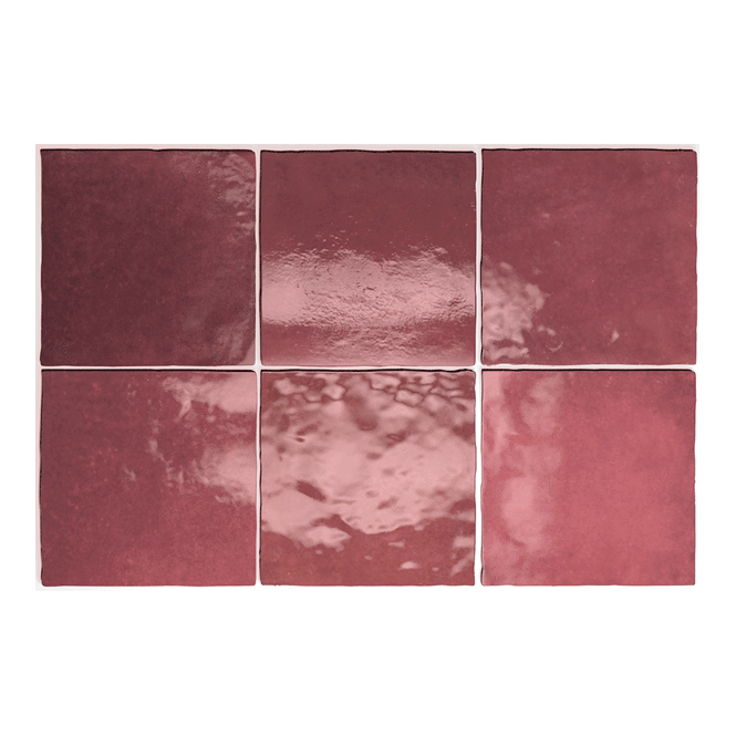 Equipe Artisan Burgundy 13.2cm x 13.2cm Wall Tile