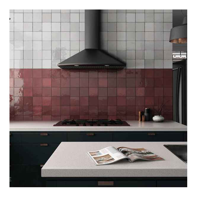 Equipe Artisan Burgundy 13.2cm x 13.2cm Wall Tile