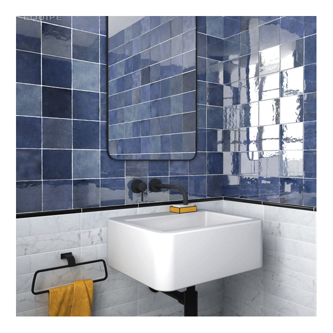 Equipe Artisan Colonial Blue 13.2cm x 13.2cm Wall Tile