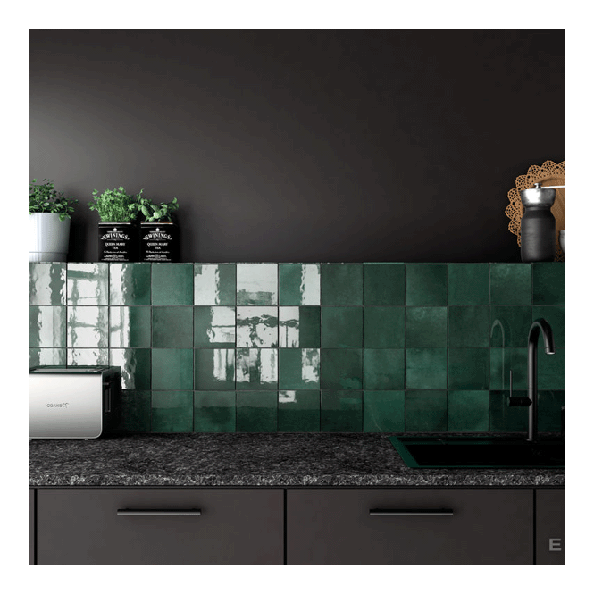Equipe Artisan Moss Green 13.2cm x 13.2cm Wall Tile