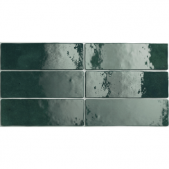 Equipe Artisan Moss Green 6.5cm x 20cm Wall Tile