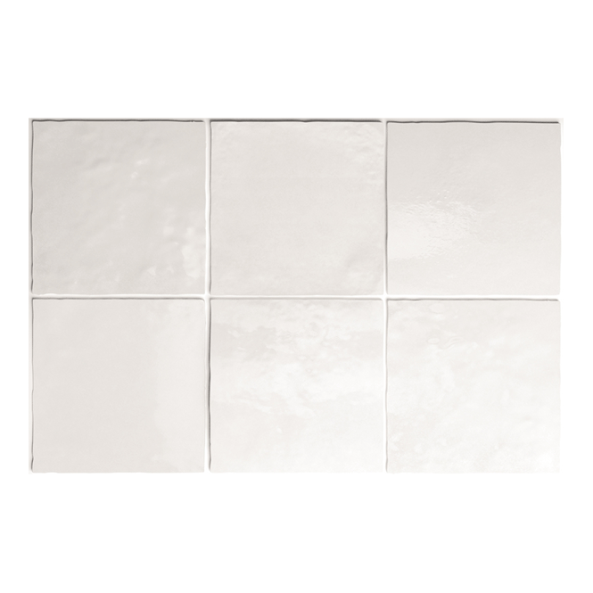 Equipe Artisan White 13.2cm x 13.2cm Wall Tile