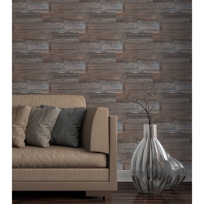 Ash Brown Wood 15cm x 60cm Peel & Stick Panel Tile