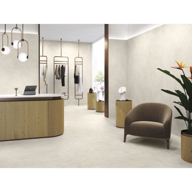 Baldocer Asphalt Off White 60cm x 60cm Wall Tile & Floor Tile