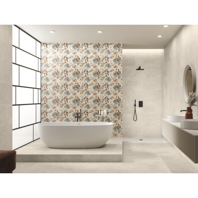 Baldocer Asphalt Off White 60cm x 60cm Wall Tile & Floor Tile