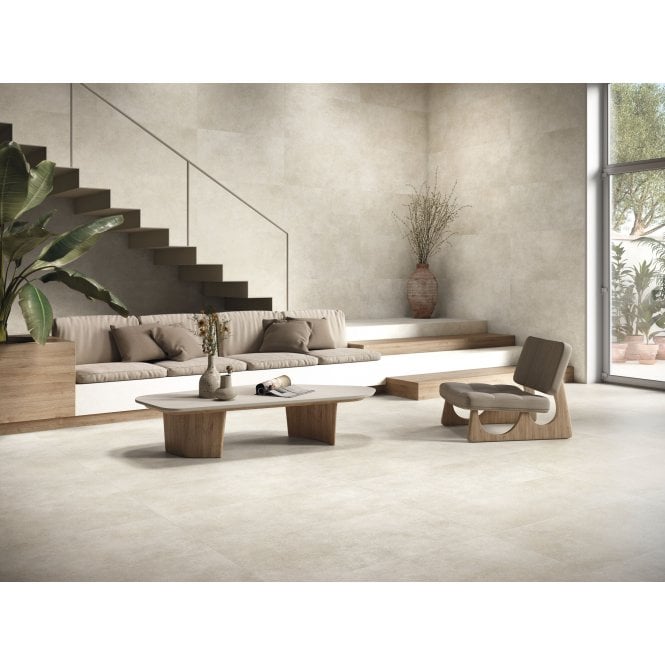 Baldocer Asphalt Off White 60cm x 60cm Wall Tile & Floor Tile