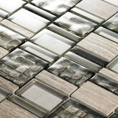 Astoria Silver Trav Bronze 30cm x 30cm Glass Mosaic Tile