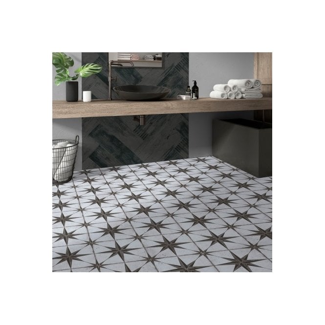 Astral Star Pattern 45cm x 45cm Wall & Floor Tile