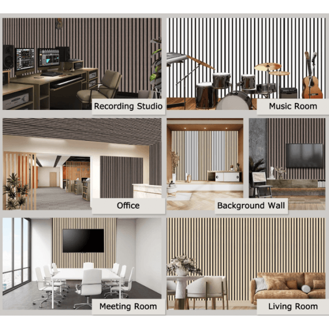 Auryn Silver Acoustic Wood Panel 240cm x 60cm x 21mm