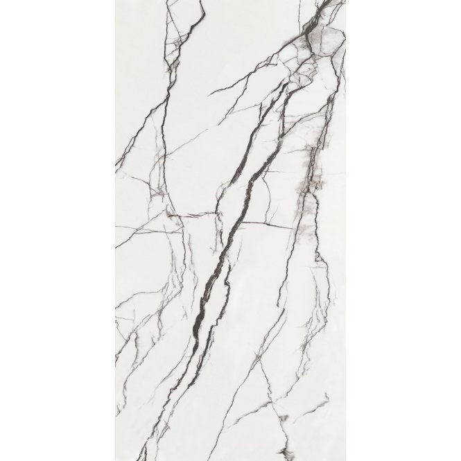 B&W Marble Matt 60cm x 120cm Wall and Floor Tile