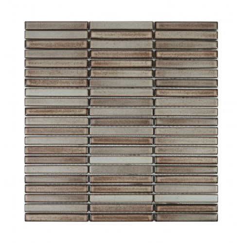 Bamboo Lustre Porcelain Cappuccino 28.4cm x 29.5cm (1.2cm x 9.2cm) Mosaic Tile