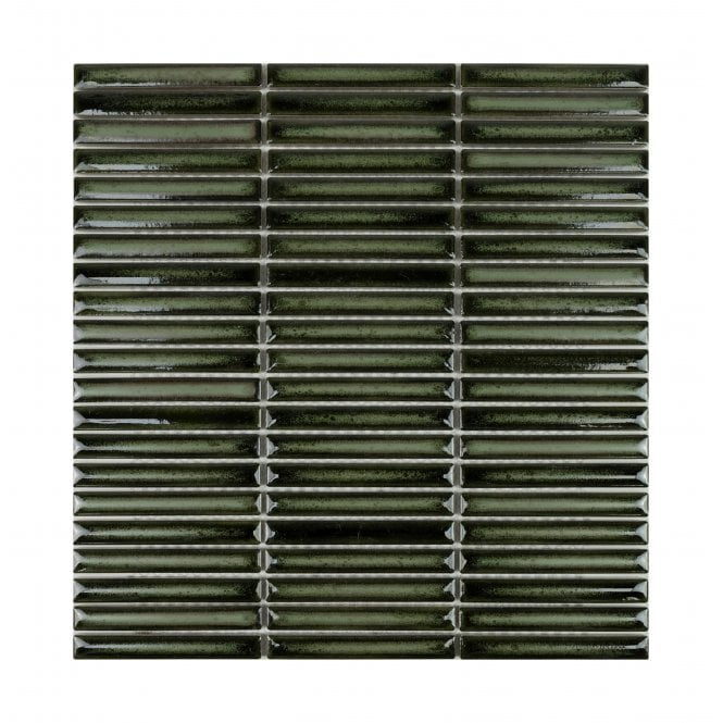 Bamboo Lustre Porcelain Forest 28.4cm x 29.5cm (1.2cm x 9.2cm) Mosaic Tile