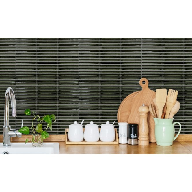 Bamboo Lustre Porcelain Forest 28.4cm x 29.5cm (1.2cm x 9.2cm) Mosaic Tile