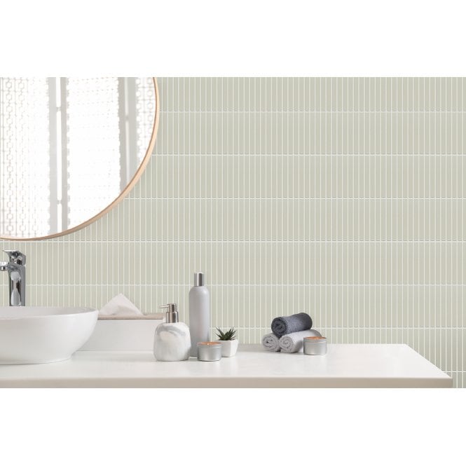 Bamboo Mushroom Grey Matt 29.7cm x 29.7cm Mosaic Tile