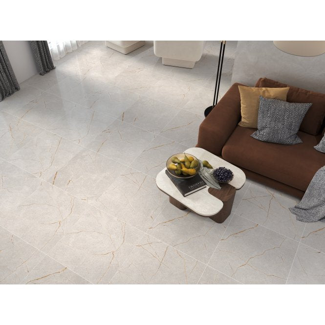 Barcelona White 60cm x 60cm Wall and Floor Tile