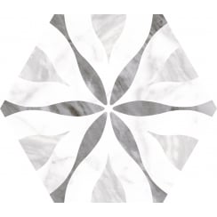 Bardiglio Flower Hexagon 17.5cm x 20cm Wall & Floor Tile