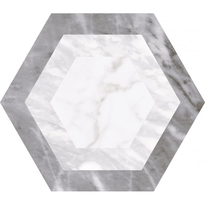 Bardiglio Geo Hexagon 17.5cm x 20cm Wall & Floor Tile