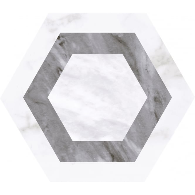 Bardiglio Geo Hexagon 17.5cm x 20cm Wall & Floor Tile