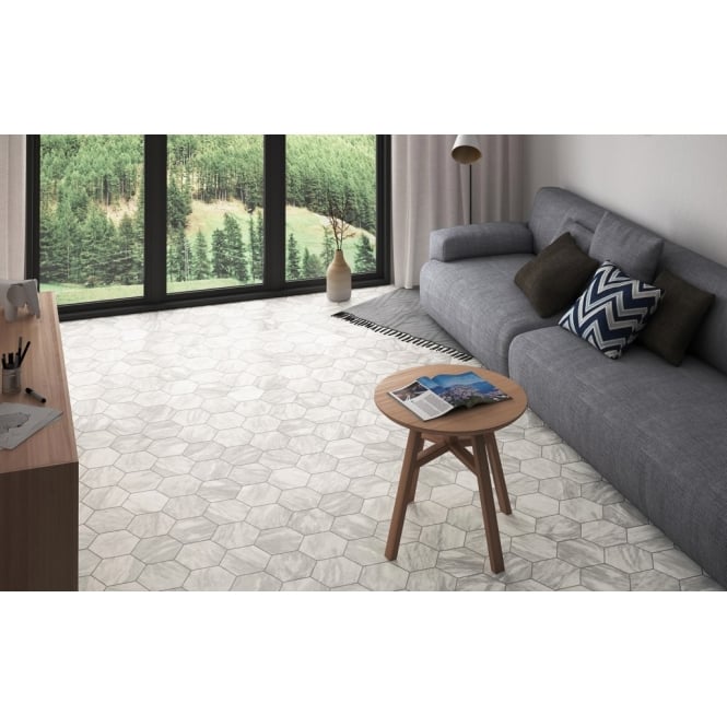Bardiglio Light Hexagon 17.5cm x 20cm Wall & Floor Tile