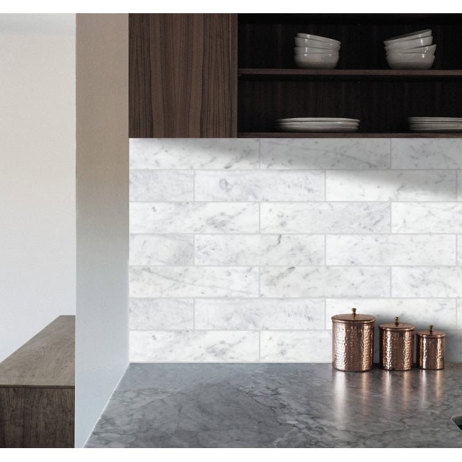 Bianco Venito Carrara Honed 7.5cm x 30cm Wall & Floor Tile