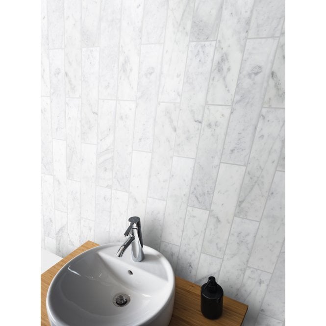 Bianco Venito Carrara Honed 7.5cm x 30cm Wall & Floor Tile
