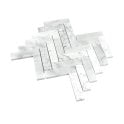Bianco Venito Carrara Honed Marble 22.7cm x 28.1cm Herringbone Mosaic Tile