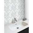 Bianco Venito Carrara Honed Marble 22.7cm x 28.1cm Herringbone Mosaic Tile
