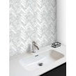 Bianco Venito Carrara Honed Marble 22.7cm x 28.1cm Herringbone Mosaic Tile