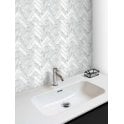 Bianco Venito Carrara Honed Marble 22.7cm x 28.1cm Herringbone Mosaic Tile
